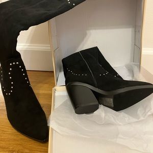 Studded black boots